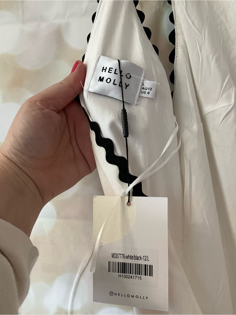 Hello Molly White and Black Linen Blend Dress - Picture 12 of 14